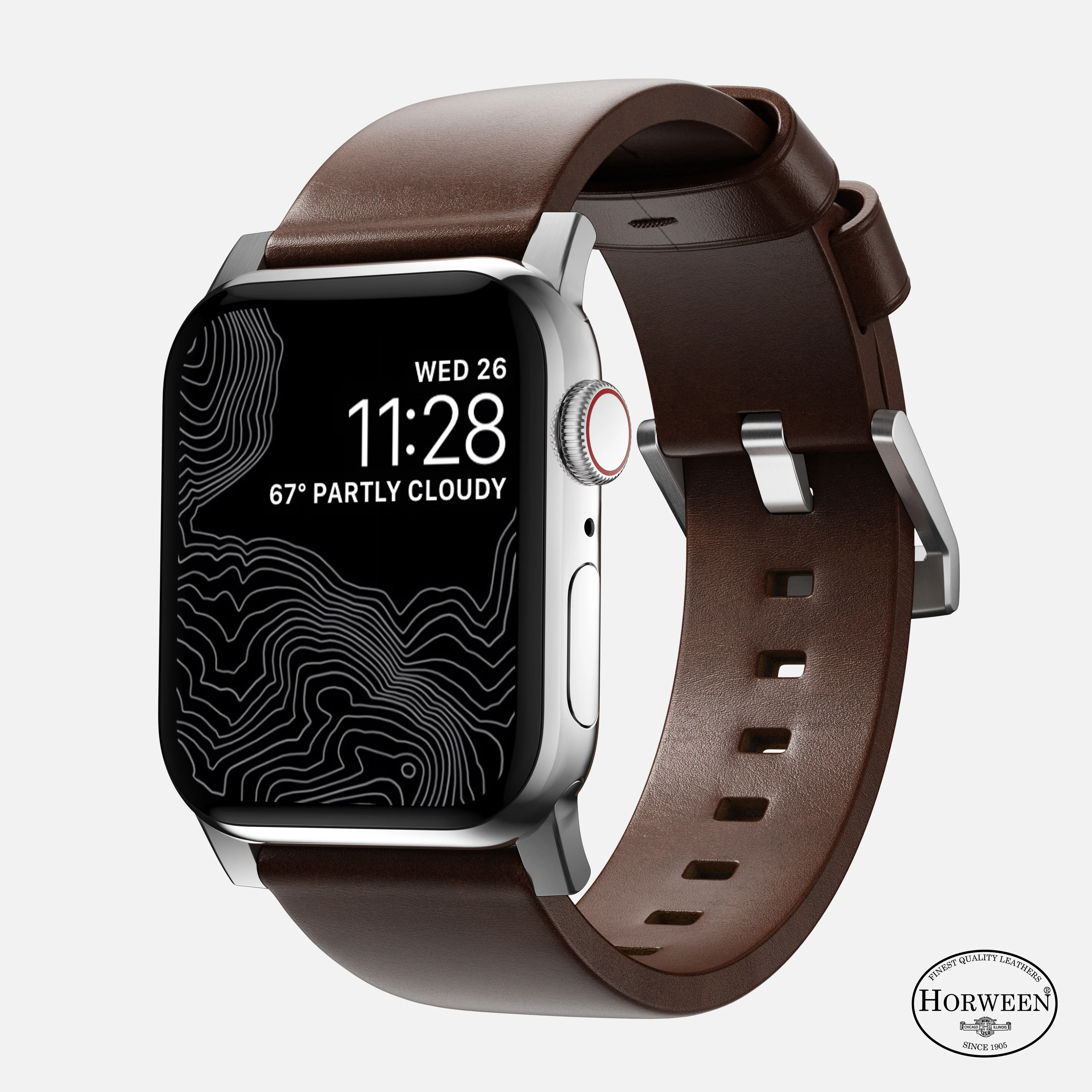 Modern Band - 46mm/49mm | Silver Hardware | Rustic Brown | Horween - Image 3