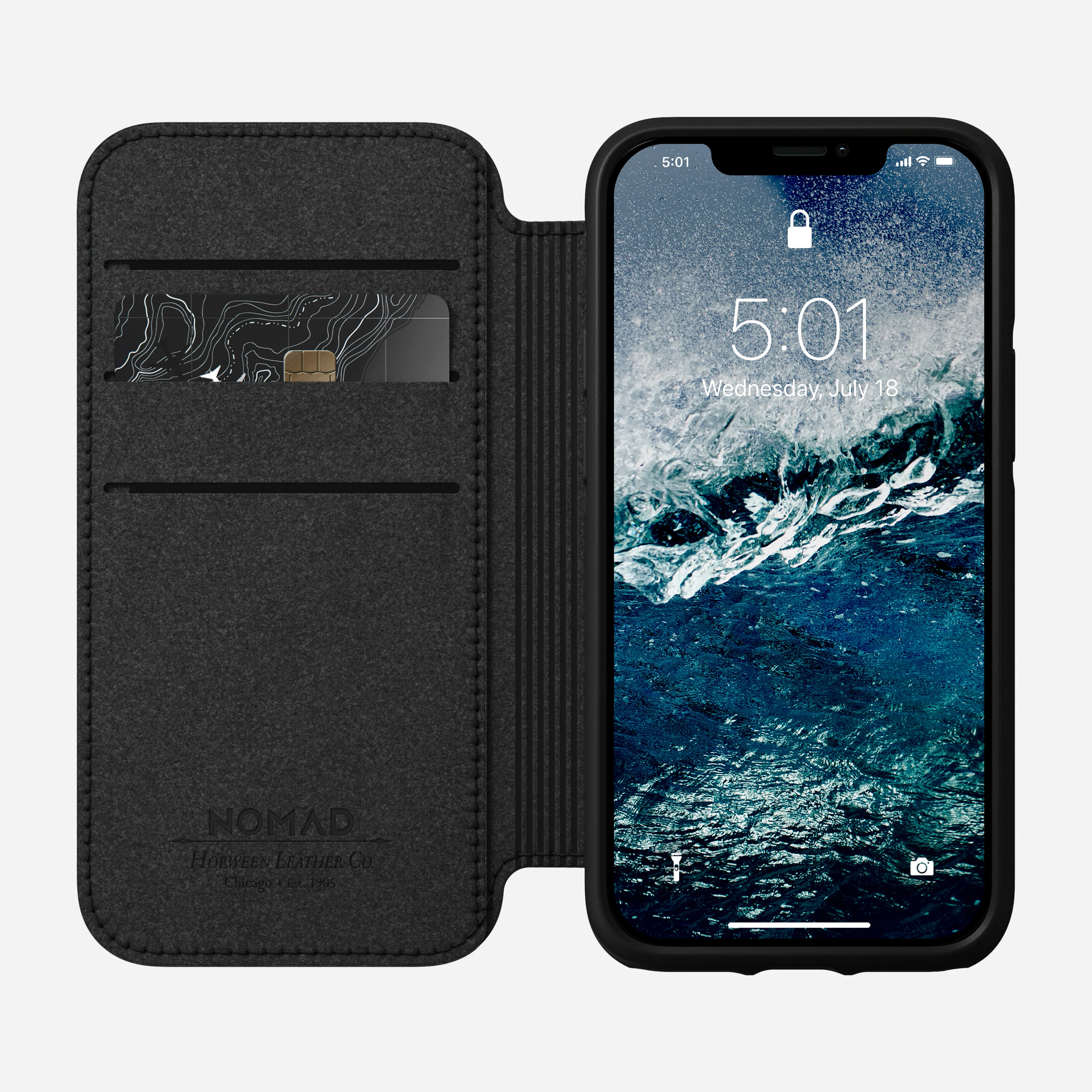Modern Leather Folio - iPhone 12 mini | Black | Horween - Image 5