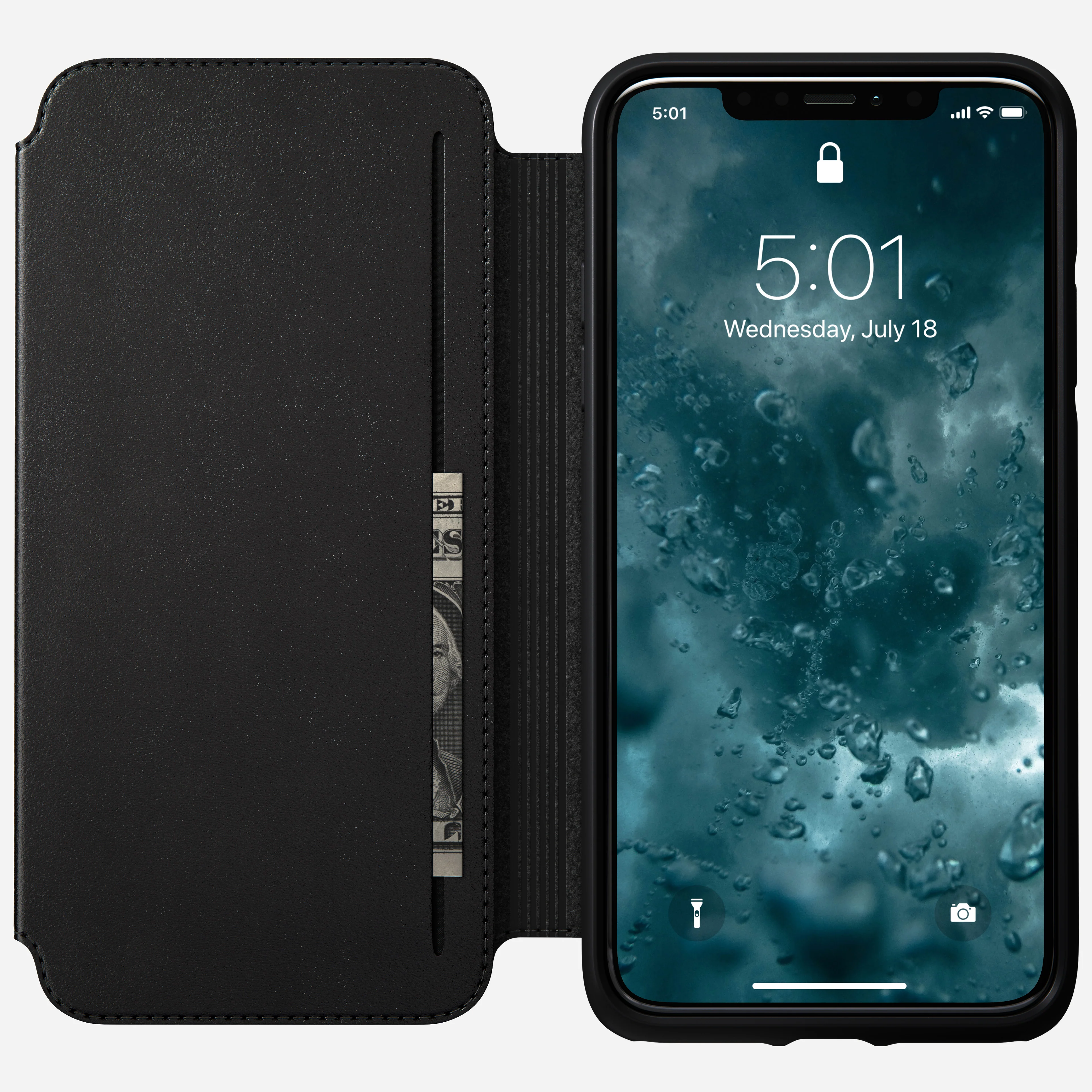 Modern Leather Tri-Folio - iPhone 11 Pro Max | Black | Horween - Image 3