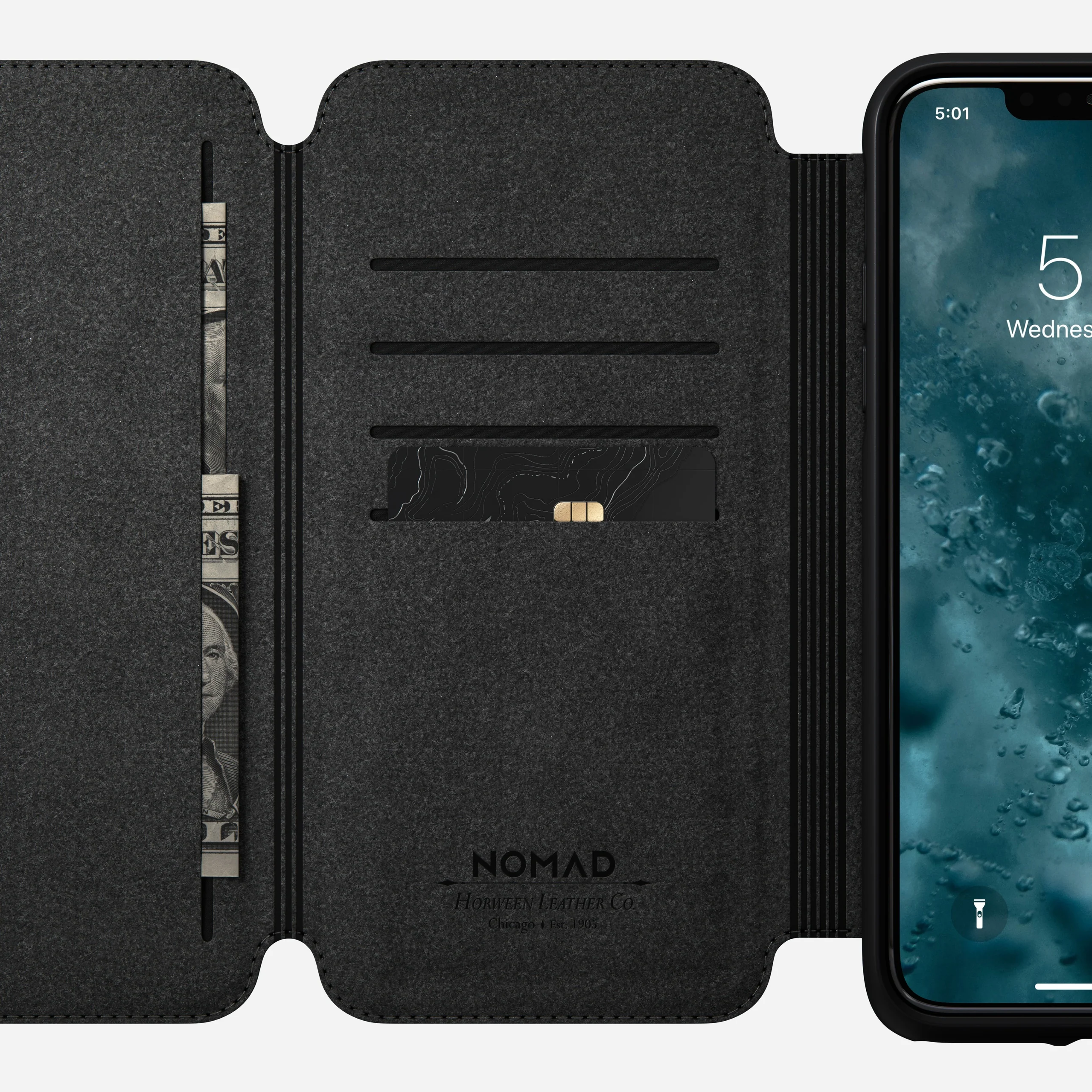 Modern Leather Tri-Folio - iPhone 11 Pro Max | Rustic Brown | Horween - Image 4
